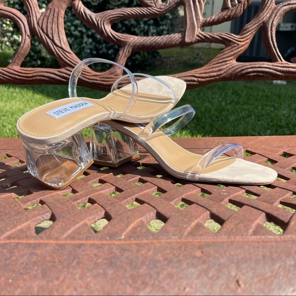 💋NWT Steve madden mott strappy clear block sandals - Picture 10 of 15